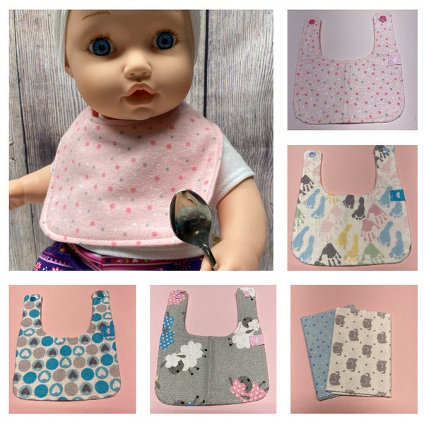 15 inch baby doll bibs & burp cloth’s  / handmade/15 inch doll accessories