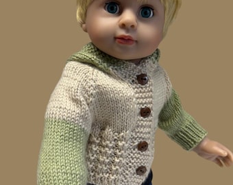 18 inch hoodie doll sweater/  Hand made