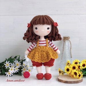 Emily crochet doll PATTERN, PDF in English