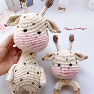 PATTERN giraffe crochet amigurumi/ crochet giraffe rattle PDF in English (US terms) Español Português and Français