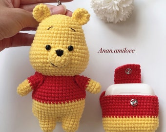 PATTERN crochet airpods case/ bear with airpods backpack