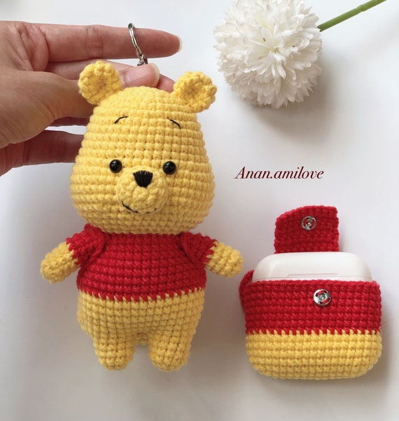 PATTERN crochet airpods case/ bear with airpods backpack