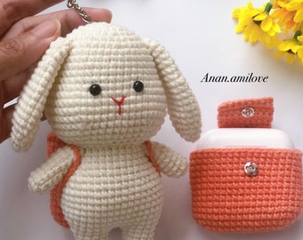 PATTERN crochet airpods case/ bunny with airpods backpack