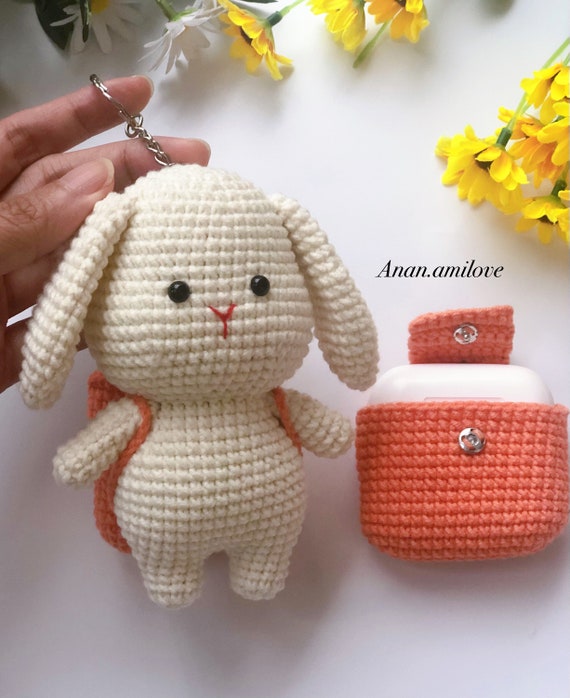 PATTERN crochet airpods case/ bunny with airpods backpack