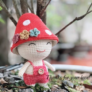 PATTERN: crochet mushroom doll / crochet cute mushroom/ crochet baby mushroom