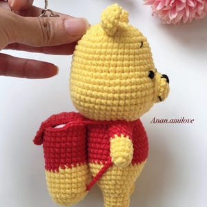 PATRONES 3 en 1: Patrón de funda para AirPods de crochet con conejito, Pooh y cerdito (archivo PDF) imagen 5