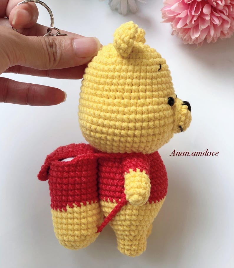 PATRONES 3 en 1: Patrón de funda para AirPods de crochet con conejito, Pooh y cerdito (archivo PDF) imagen 5