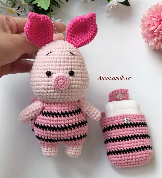 Crochet Pig AirPods Case Pattern (PDF)