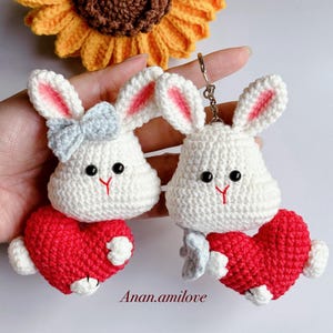 MODELLO uncinetto san valentino/cuore uncinetto/coppia uncinetto/coniglio uncinetto/coppia coniglietto uncinetto