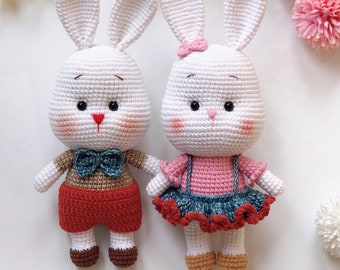 PATRÓN pareja CONEJO/CONEJITO amigurumi - Patrón pdf