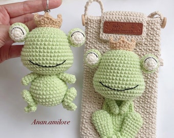 Crochet Frog Phone Pouch & Keychain Pattern (PDF Download)