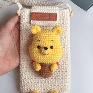 PATTERN crochet phone pouch/ crochet bear bag/ crochet phone bag/ crochet phone purse