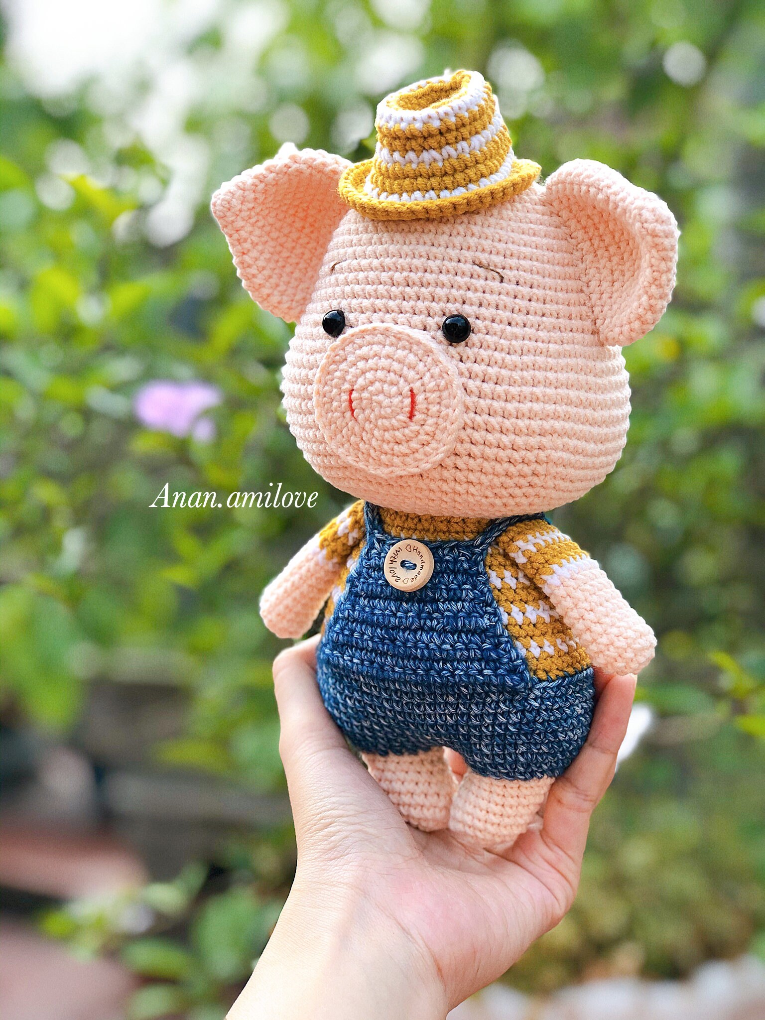 ごんちゃん様 立ち姿あみぐるみ5〜6㎝ 豚 ごんちゃん様 立ち姿