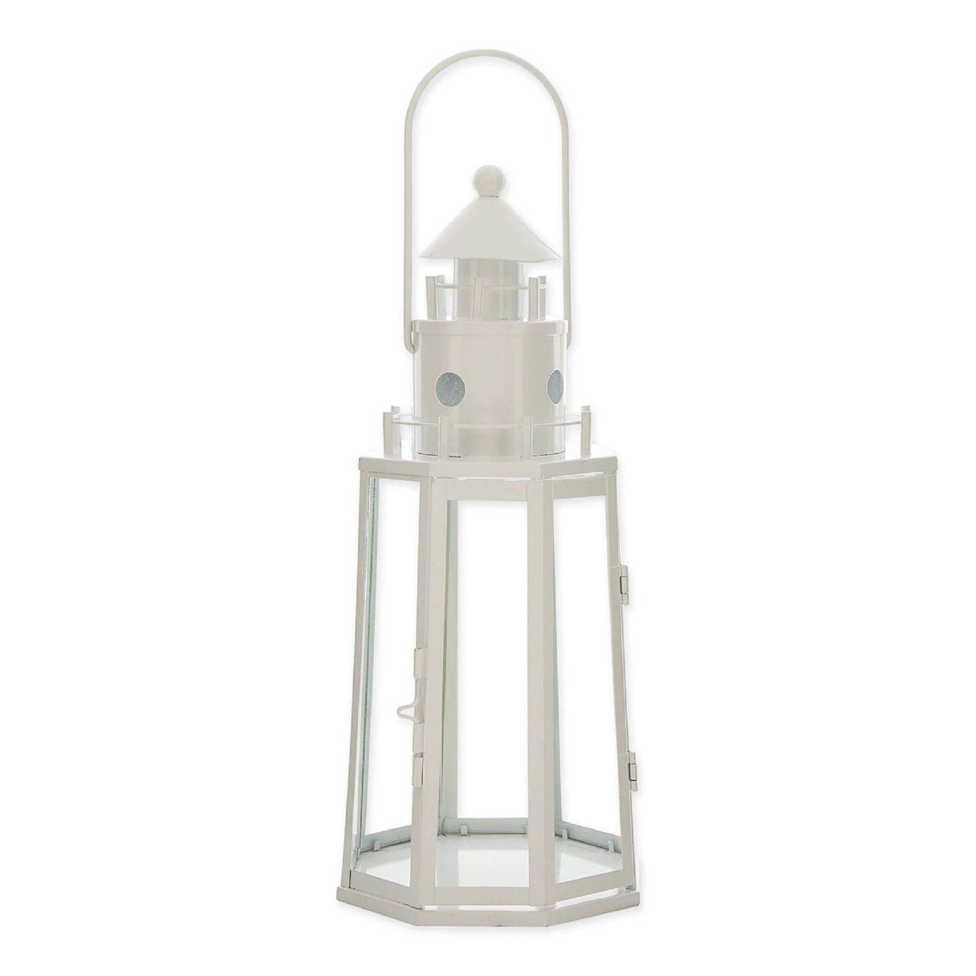Metal Lighthouse Candle Lantern White Etsy