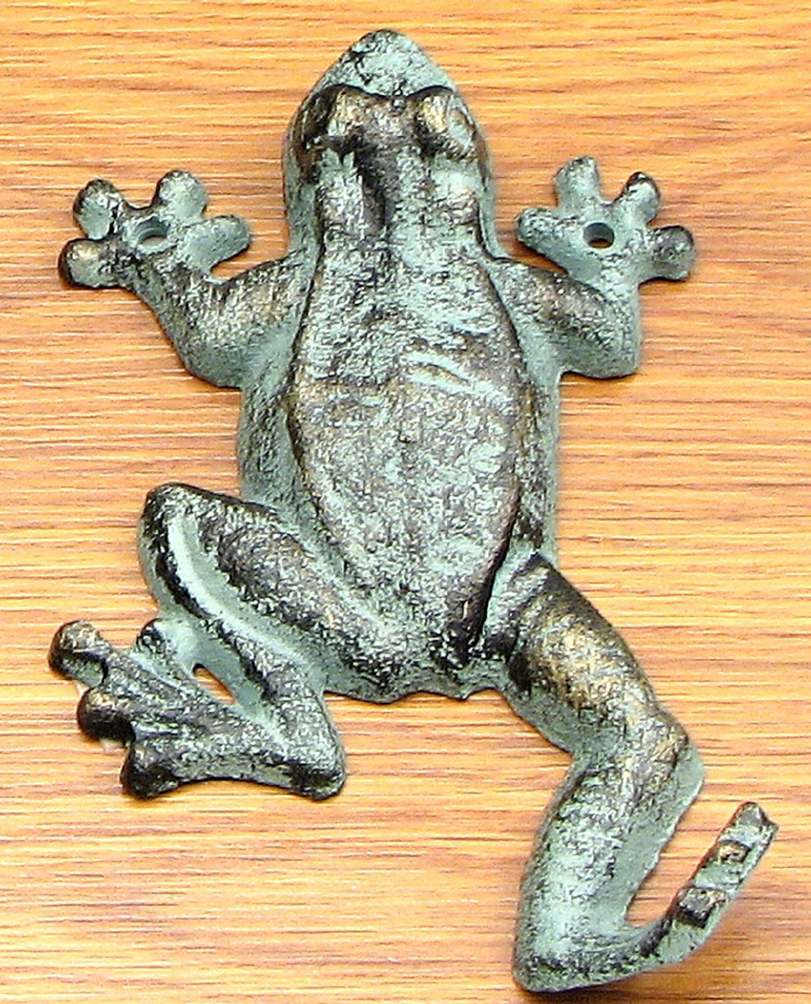Crawling Frog Hook Set/2 Cast Iron Etsy