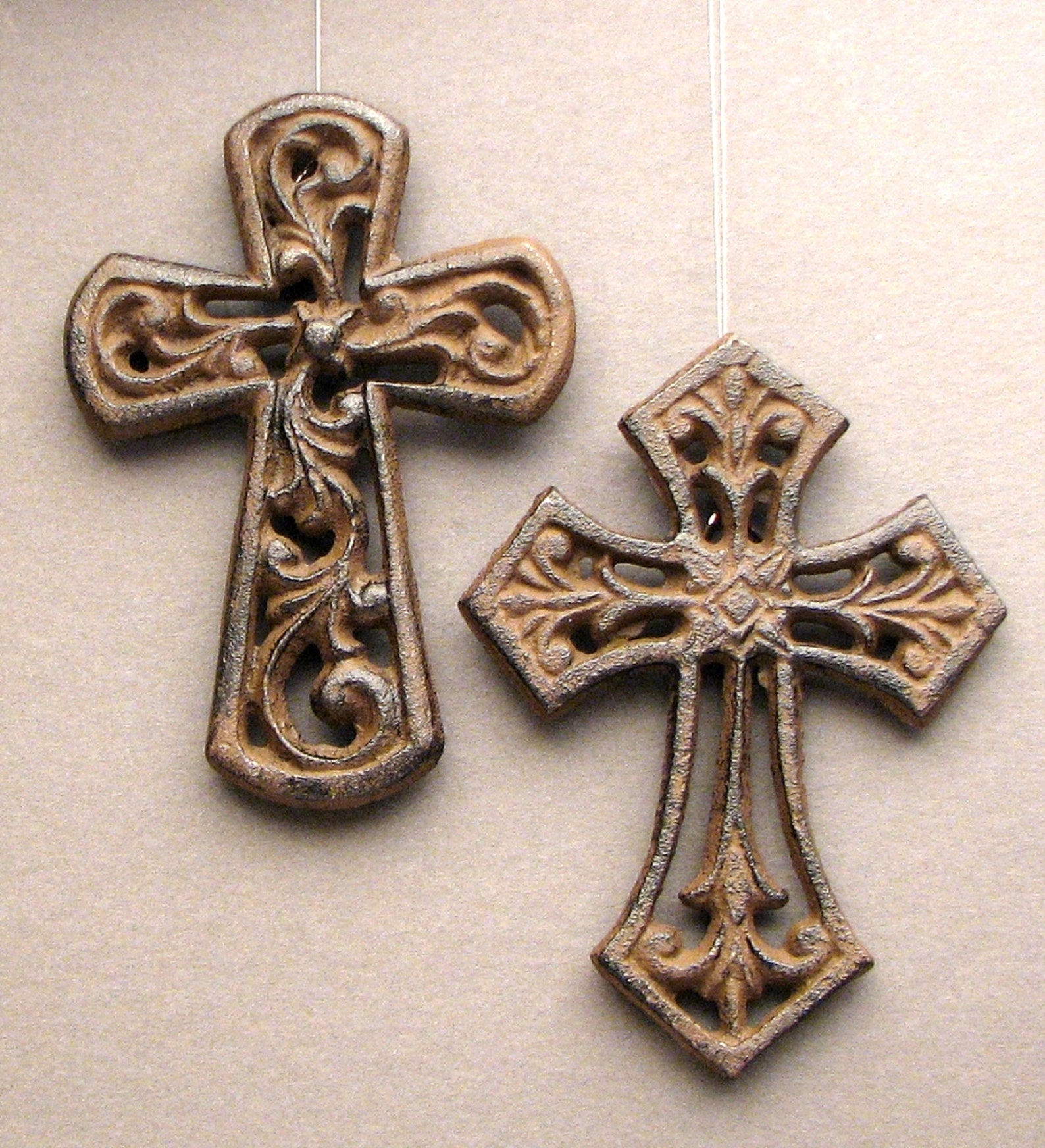 Unique Set of 4 Cast Iron Crosses Etsy