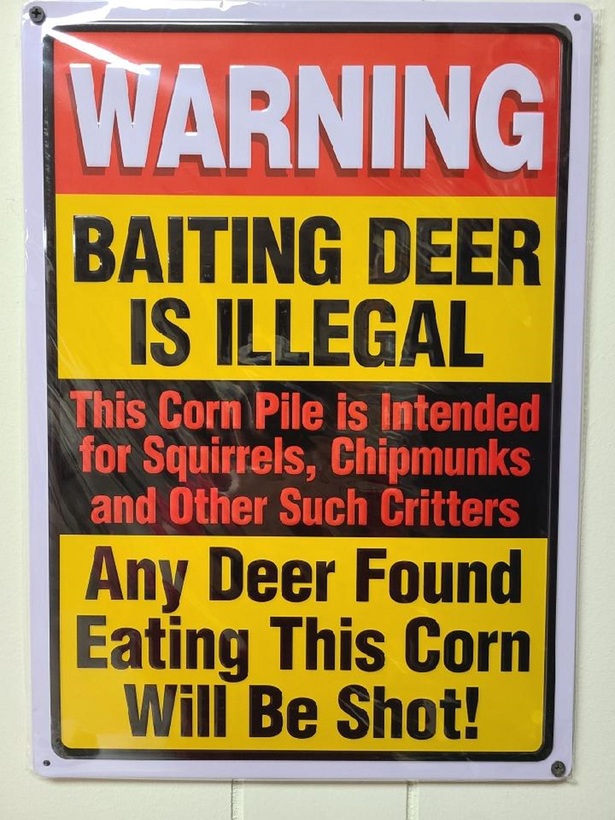 Warning Baiting Deer Sign Etsy