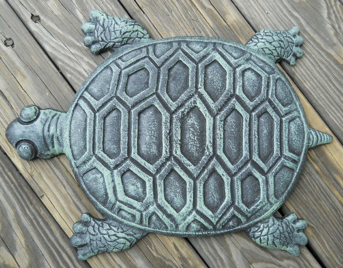 Cast Iron Turtle Stepping Stone Antique Bronze Set of 3 FREE Etsy