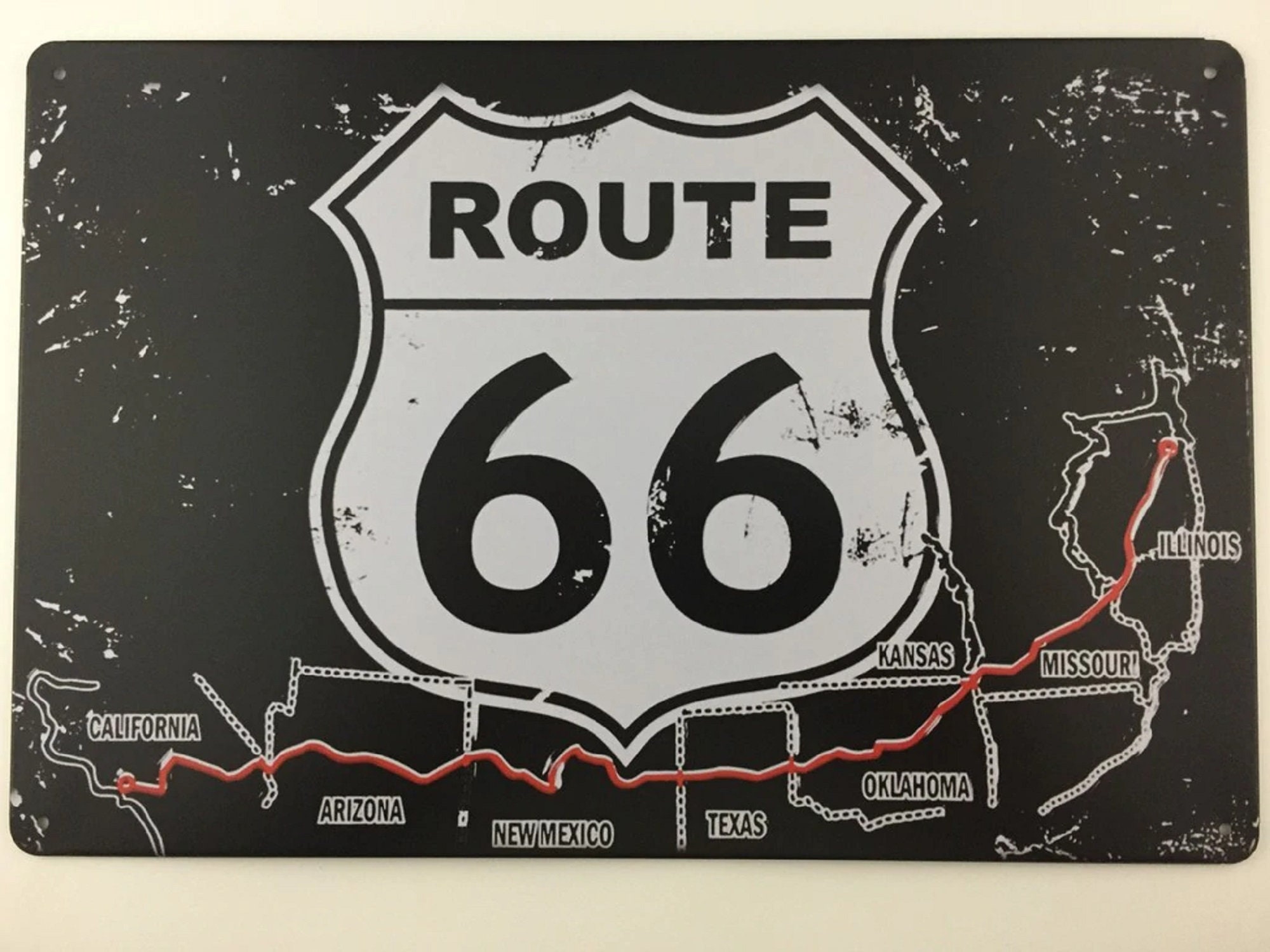 Vintage ROUTE 66 Tin Sign Etsy