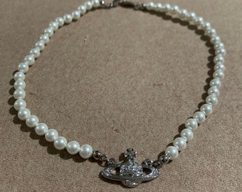 Vivienne Westwood Silver Pearl Necklace 
