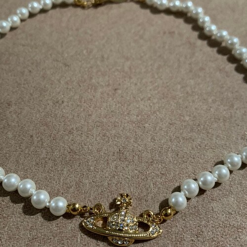 Vivienne Westwood Gold Pearl Necklace 