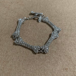 Vivienne Westwood bracelet bone silver color clear rhinestone