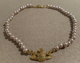 Vivienne Westwood Silver Pearl Necklace 