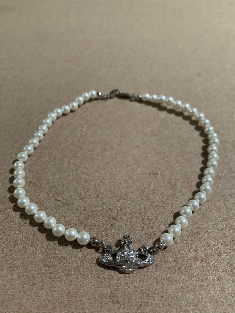 Vivienne Westwood Silver Pearl Necklace 