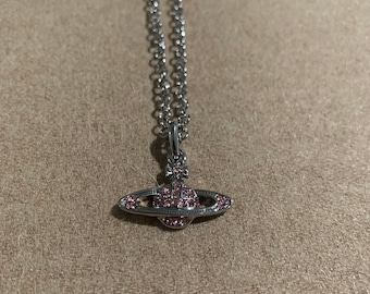 Vivienne Westwood Collar Saturno Plata/Rosa