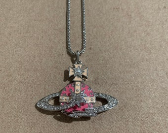 Vivienne Westwood Pink Saturn Orb Necklace