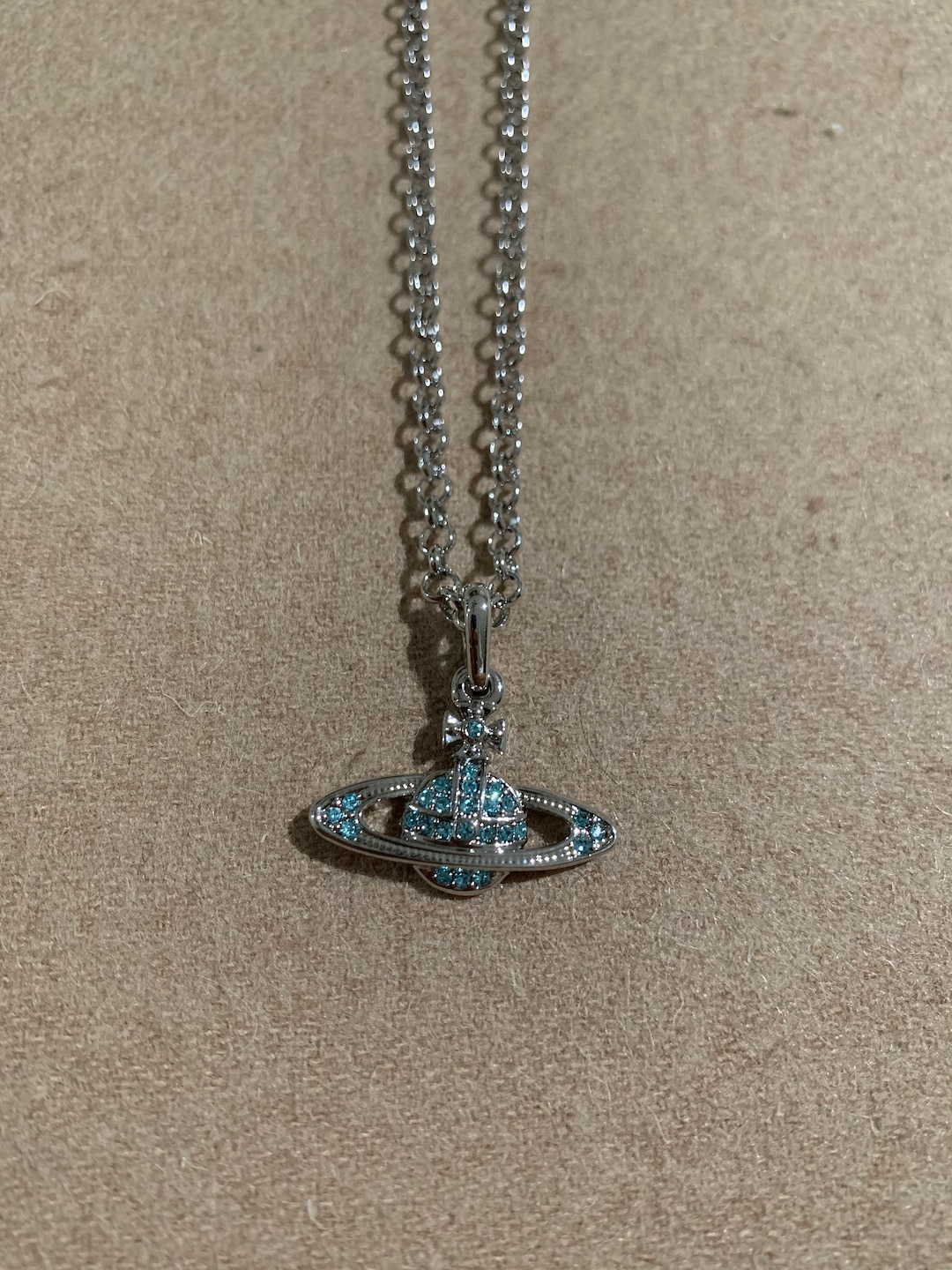Vivienne Westwood Silver/blue Saturn Necklace - Etsy
