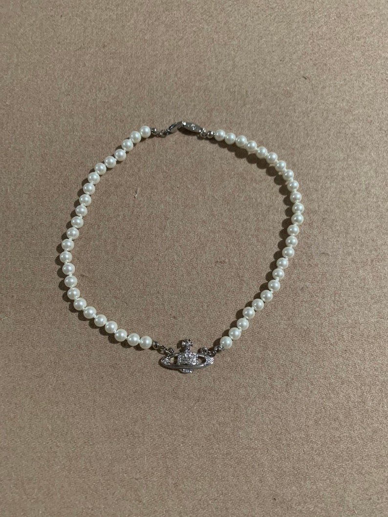 Vivienne Westwood Silver Pearl Necklace | Etsy