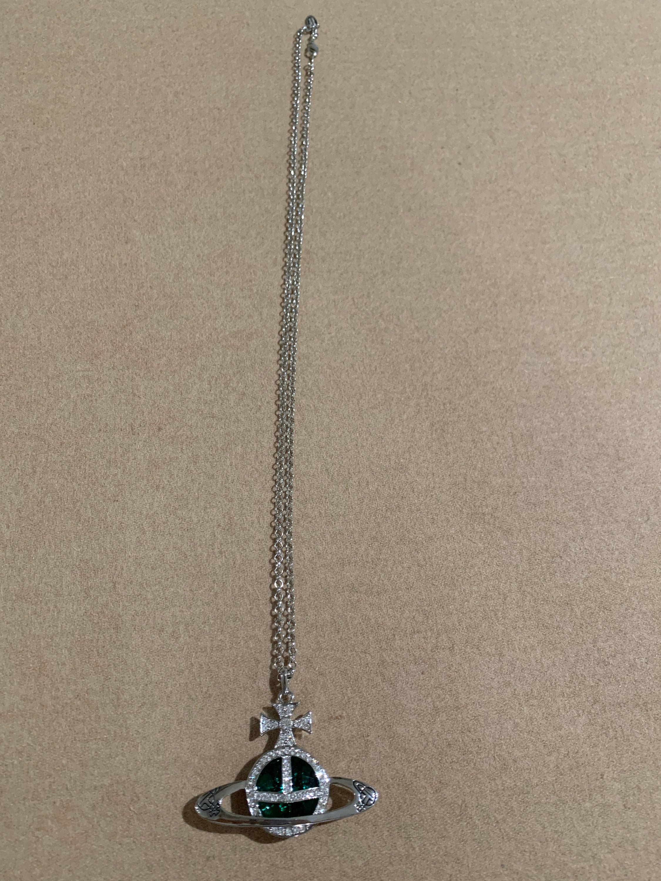 Vivienne westwood sale green orb necklace