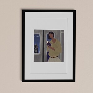 Nacht U-Bahn Illustration Poster, Kunstdruck