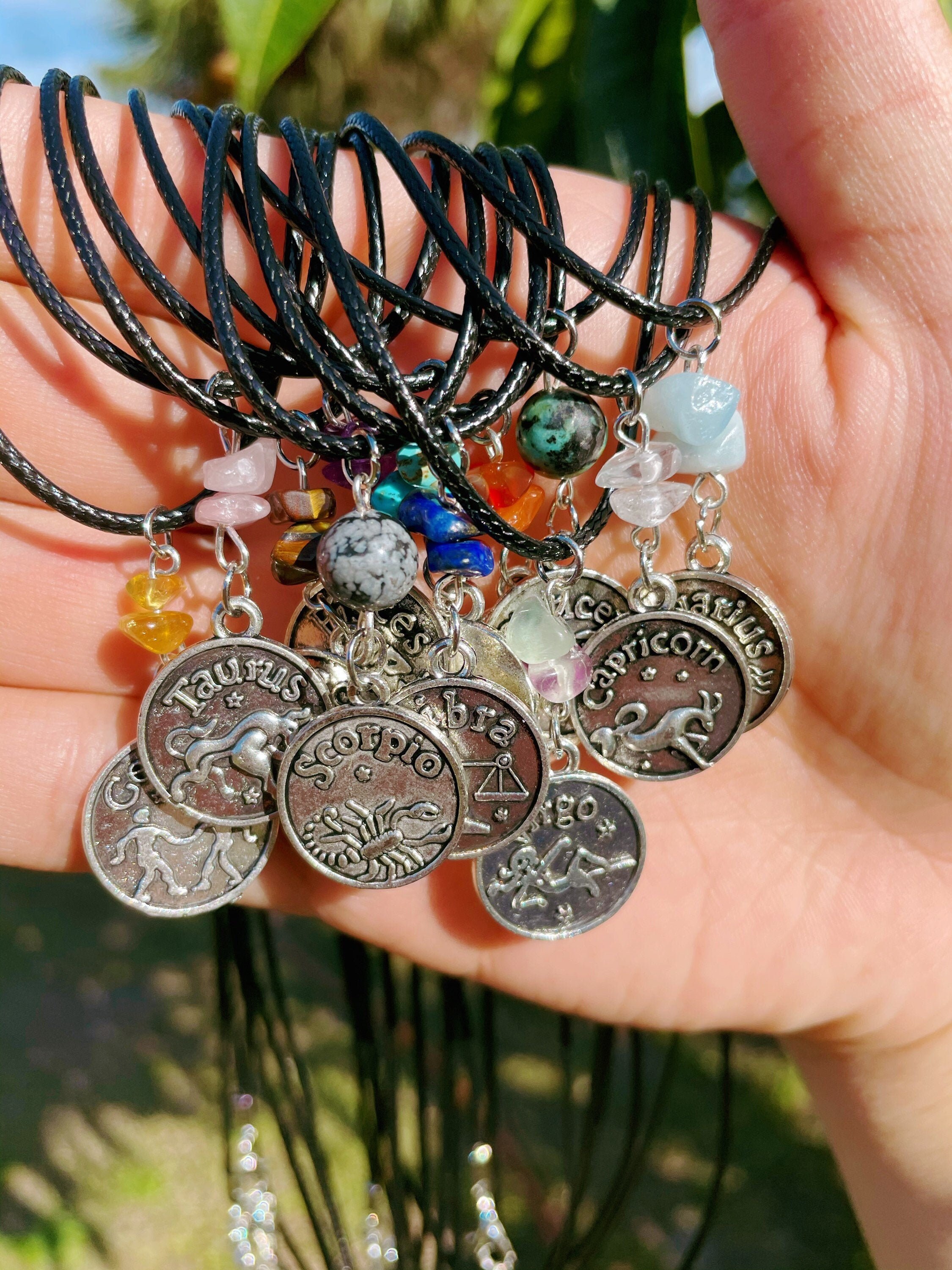 zodiac crystal necklaces