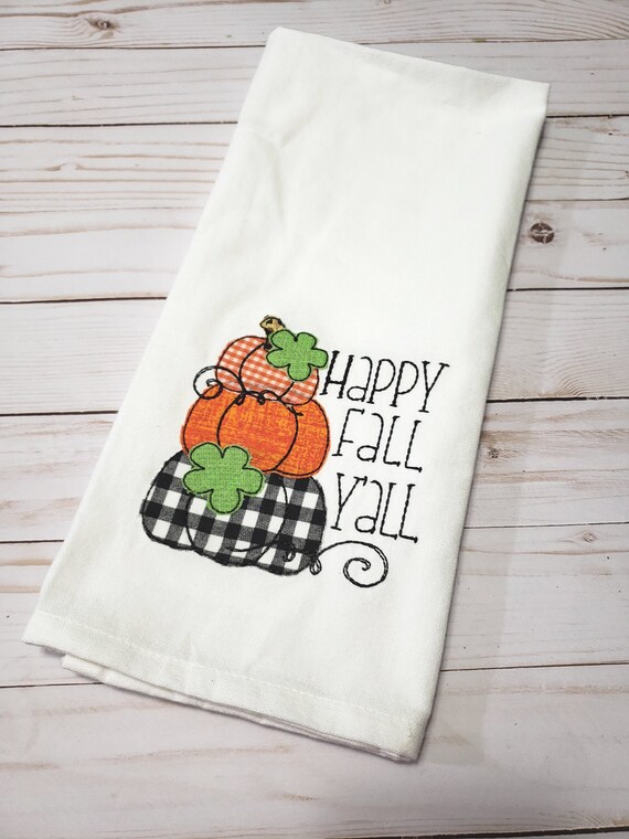 Happy Campers Towel / RV Embroidered Dish Towel / Applique Towel