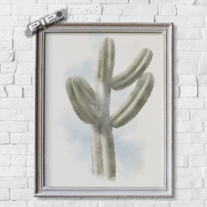Digital Download of Cactus Watercolor Art, Printable Download