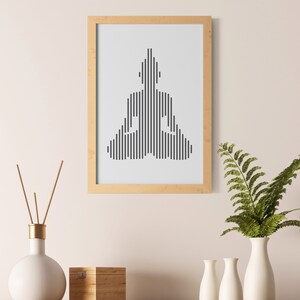 Boeddha kunst aan de muur, downloadbare JPG-afbeelding met minimalistische kunst print