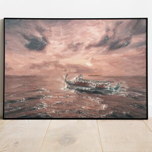 The boat digital painting Printable Art, Downloadable and Printable digital painting