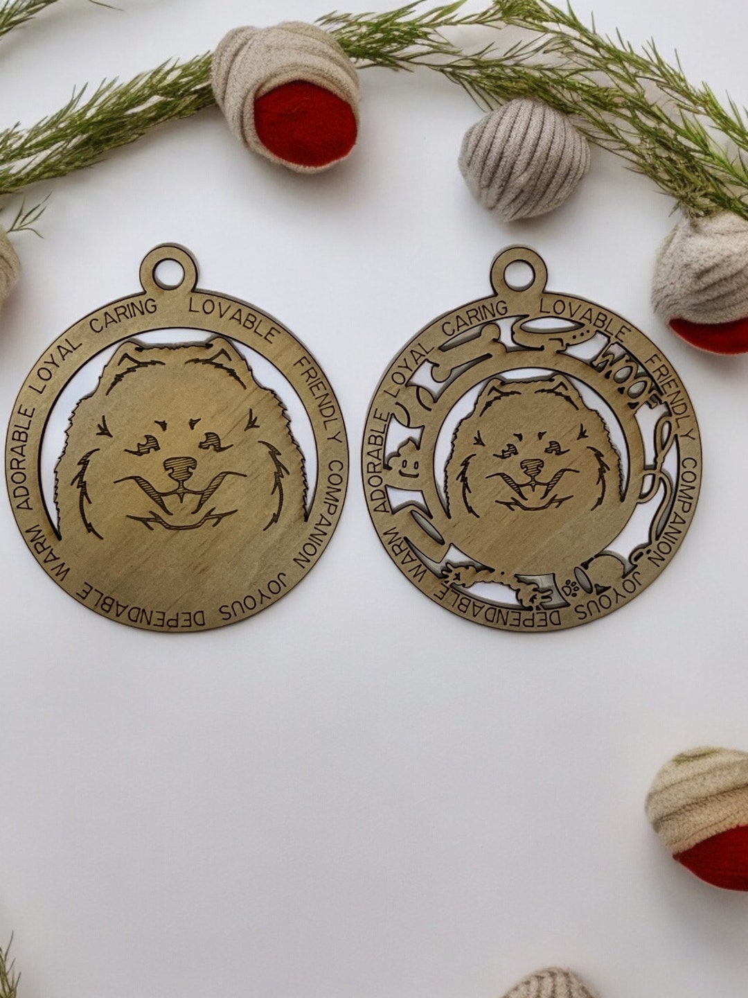 Handcrafted Laser Cut Pomeranian Dog Ornament Adorable and Lovable