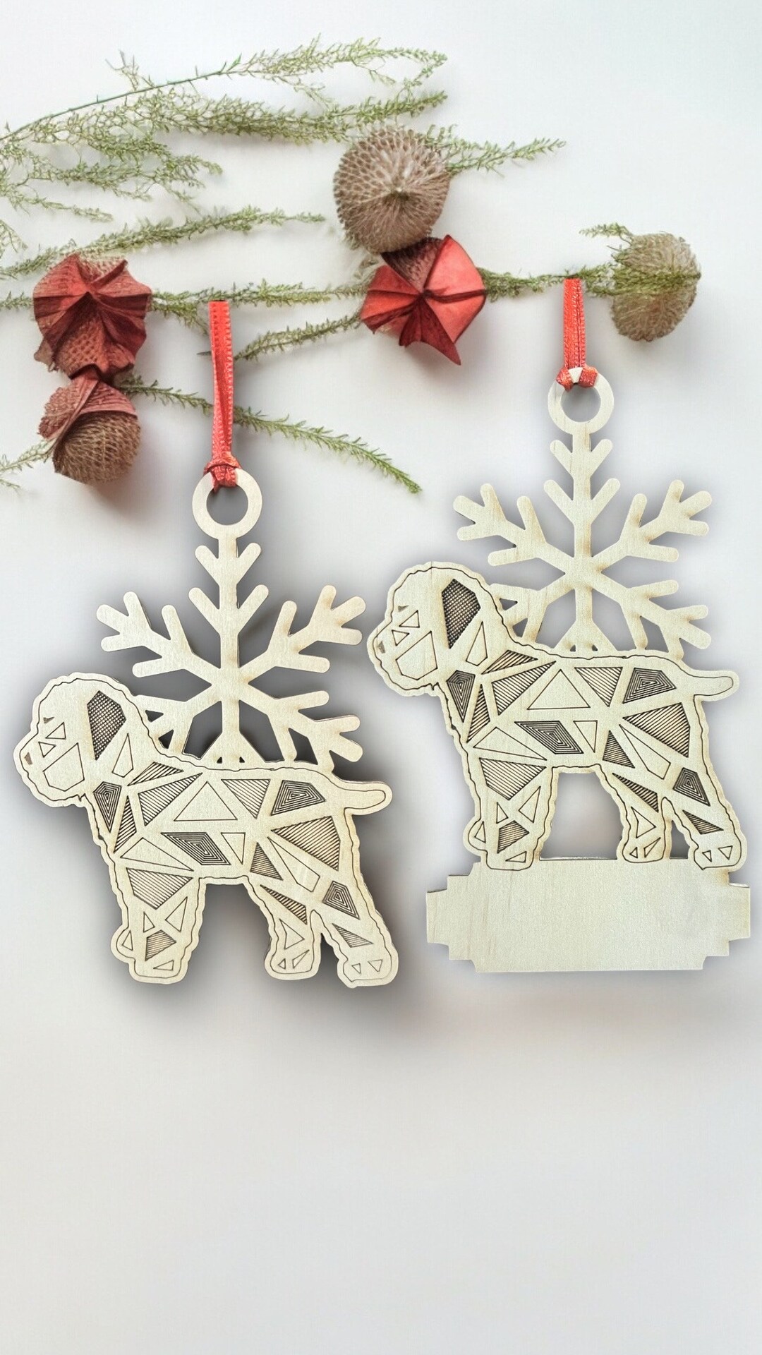 Laser-cut Wooden Cockapoo Ornament: Snowflake Holiday Decor - Etsy