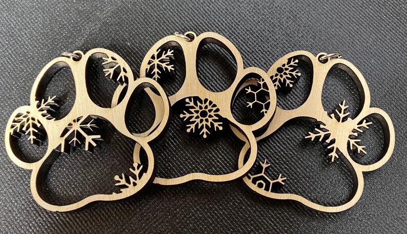 Download Set of 12 Paw Print Snowflakes Handmade Snowflake Ornament ...