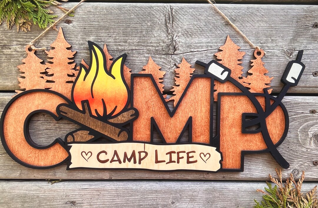 Personalized Camping Sign, Campsite Markers, RV Decorating, Wall