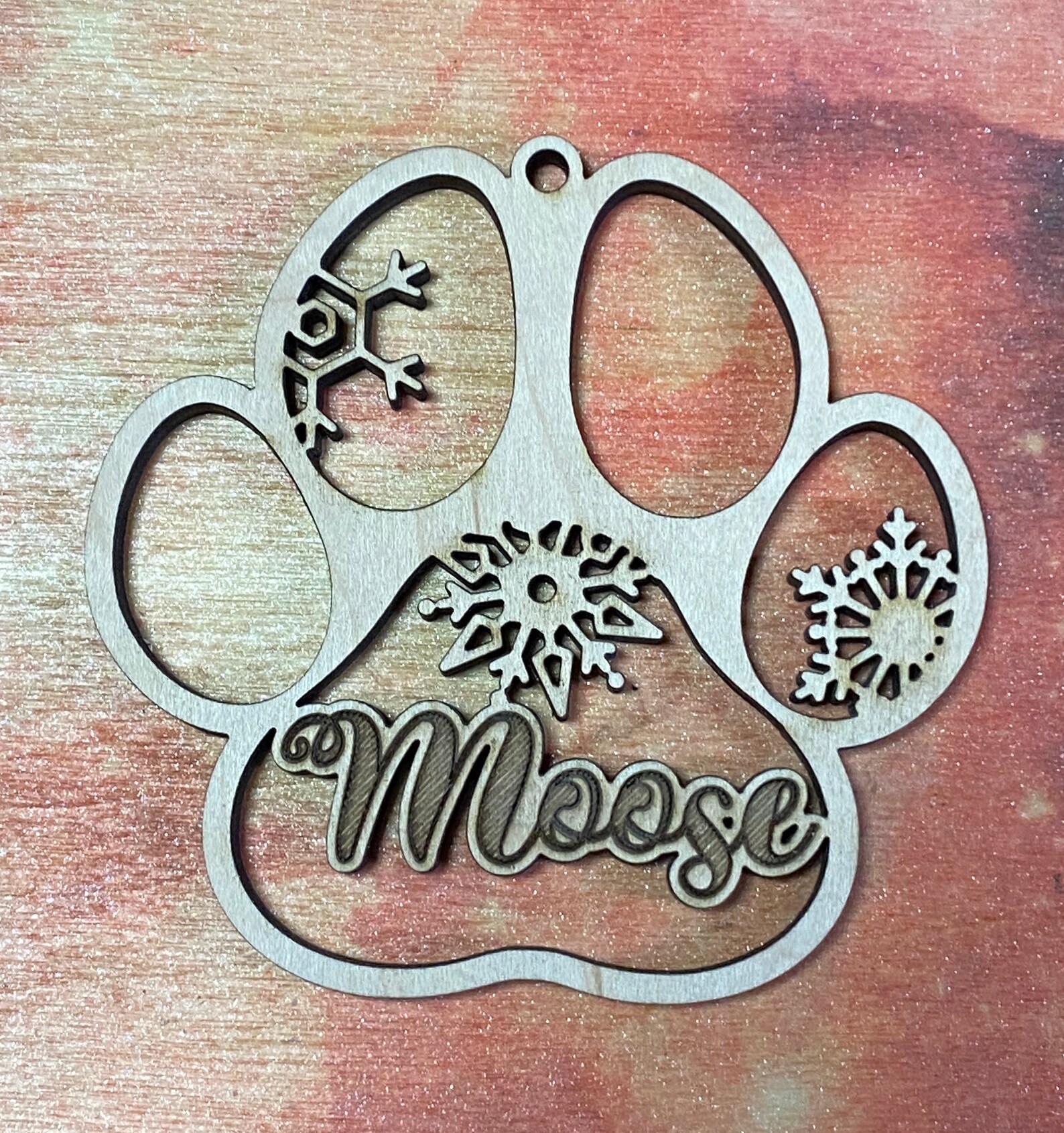 Handmade Dog Paw Print Ornaments Holiday Wood Pet Ornament Etsy