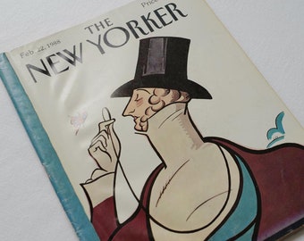 Vintage New Yorker Magazine, Feb 1988, Rea Irvin Cover. Mother's Day Gift @ Medowski Paris