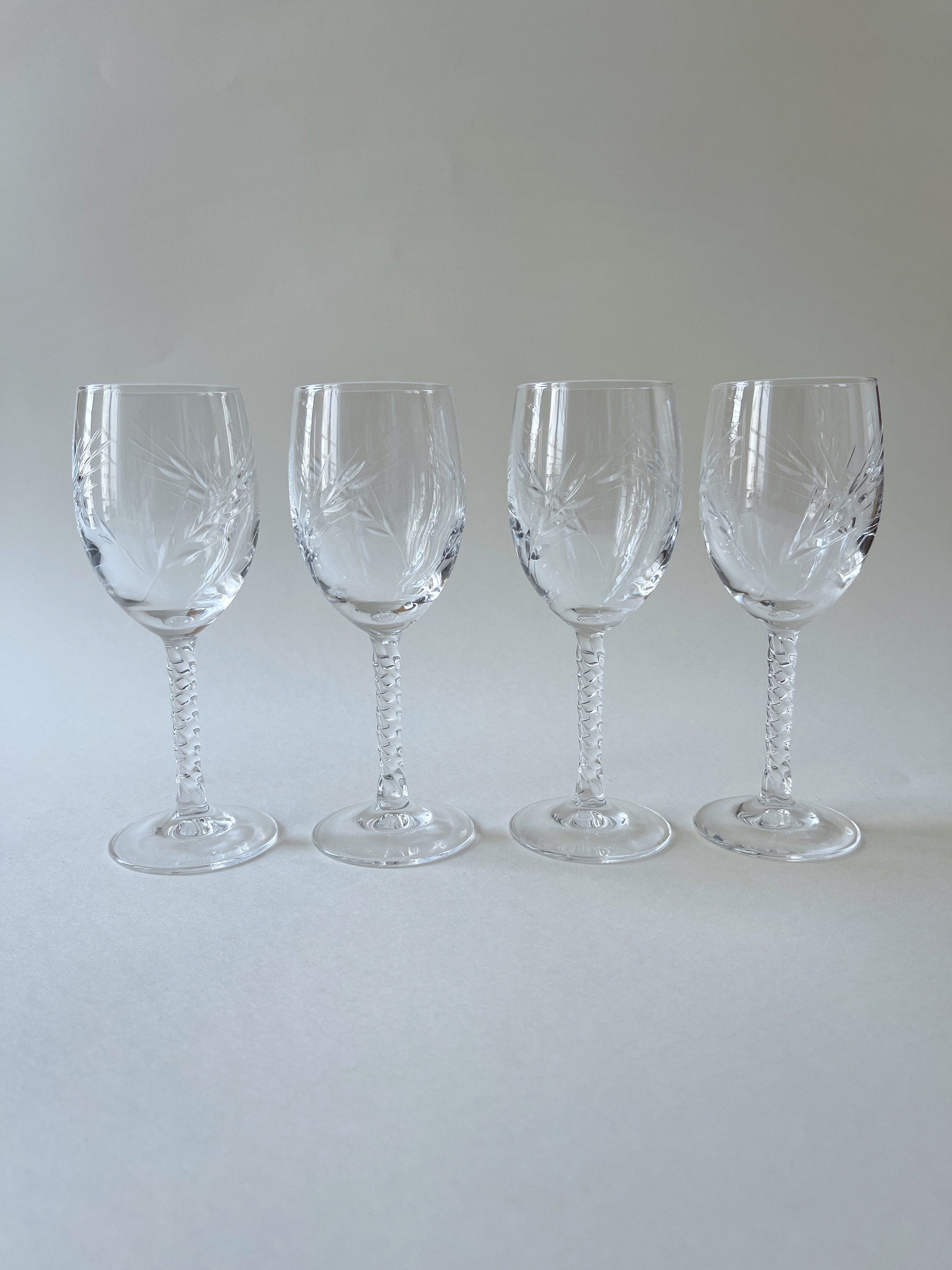 French Vintage Crystal Wine Glasses. Set of 4 Wine Glasses Etsy UK