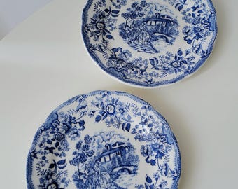Set of 2 Vintage Italian Blue & White Plates @ Medowski Paris