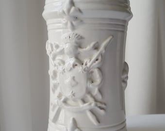 French Vintage Ceramic Vase: Fleur de Lys Tall Vase, Paris Decor. Mother's Day Gift @ Medowski Paris