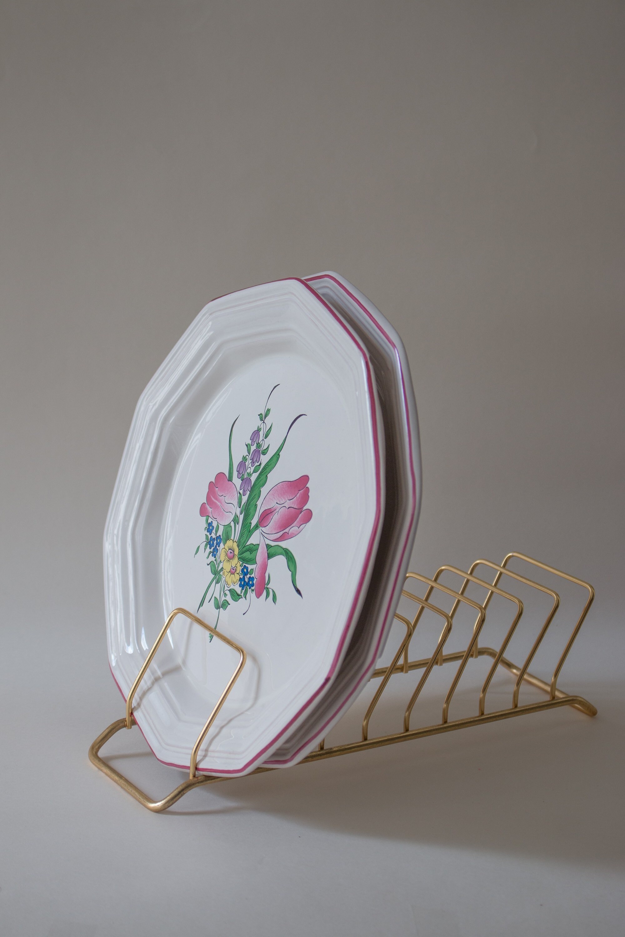 2 Assiettes Vintage Au Design Floral. Lunéville France Porcelaine @ Medowski Paris