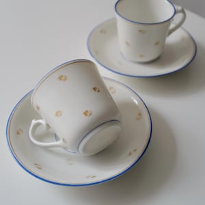 Vintage Limoges Porcelain Tea Cups: French Floral Coffee Set